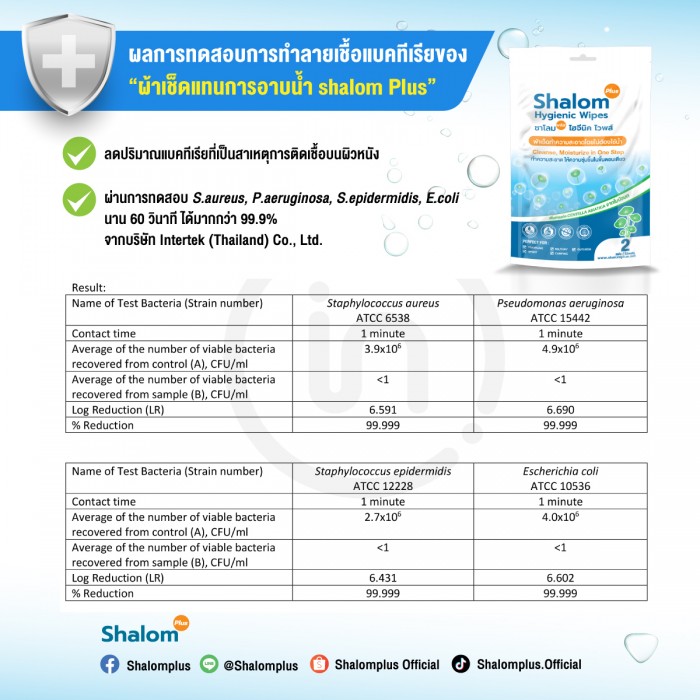 Shalom Plus  Body Wash Wipes 50 ชิ้น - Image 5